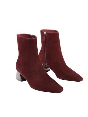 Marion Parke Evelyn Bootie Merlot Suede NWT